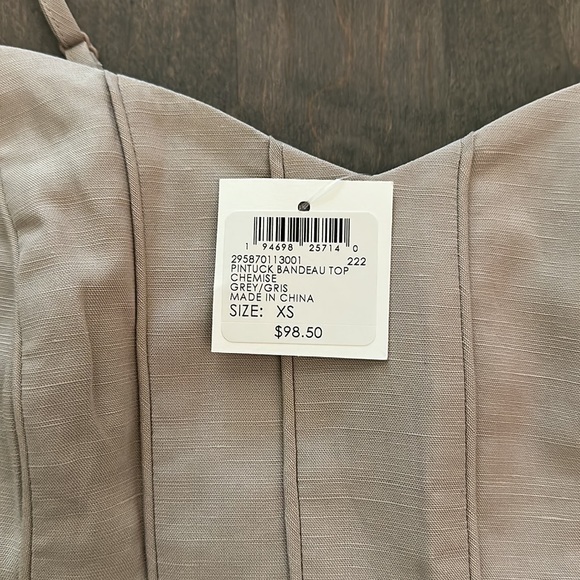 Club Monaco pintuck bandeau chemise Grey - NWT - Size XS - Picture 3 of 3